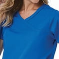 thumbnail image 3 of Red Panda Women's Curved Mock Wrap Solid Scrub Top, 3 of 11