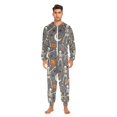 thumbnail image 3 of FORMRS Onesies Pajama for Adults Unisex Hoodie Winter Jumpsuit One Piece Sleepwear, Sizes S-2XL, Gray Halloween Skeleton, 3 of 7