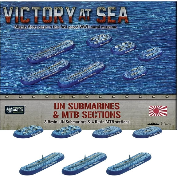 Wargames Delivered Victory at Sea - IJN Submarines & MTB Sections WW2 Action Figures Includes 7 Vessels, Ship Cards, Battleship Plastic Model Kit