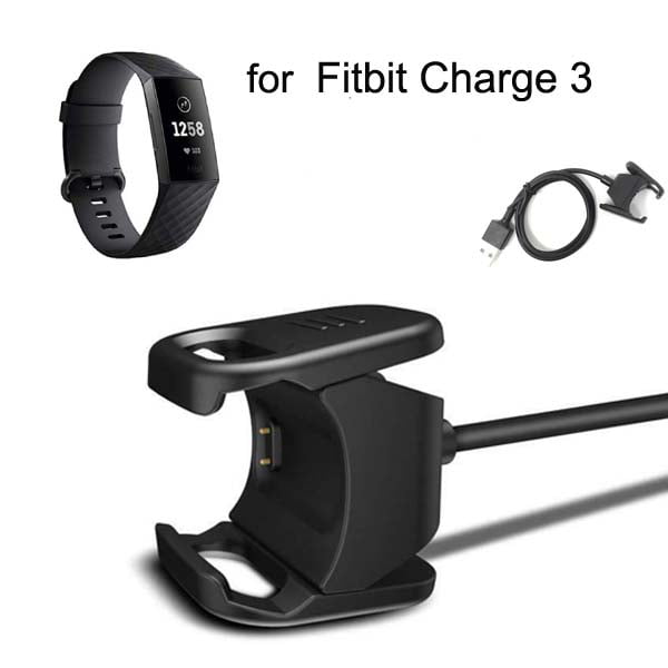 USB Smart Watch Wireless Wristband Charging Charger Cable for Fitbit Charge 3, 100cm