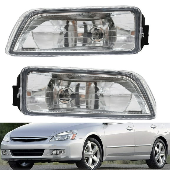SHZAITOR 1 Pair LH & RH Fog Lights Replacement for 2003-2007 Honda Accord 4DR Sedan Clear Bumper Driving Fog Lamps