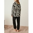 thumbnail image 5 of Richie House Women's Two-Piece Fleece Pajama Set Casual Oversize Collar Pajama Fluffy Lounge Night RHW4005-A-XS, 5 of 7