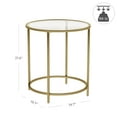 thumbnail image 2 of Round End Table Gold Side Table Nightstand with Metal Frame Coffee Table for Living Room Bedroom Gold, 2 of 7