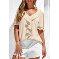 thumbnail image 3 of PRETTYGARDEN Women's Summer Dressy Casual Blouses Short Sleeve V Neck Ruffle Going Out Tops Shirt Trendy Spring Outfits, 3 of 9