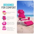 thumbnail image 4 of Ostrich The Deluxe 3N1 Lightweight Outdoor Beach Lounge Chair with Footrest, Pink, 4 of 12