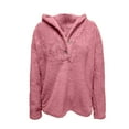 thumbnail image 5 of Fesfesfes Women Hooded Warm Faux Coat Jacket Winter Zipper Solid Long Sleeve Sweatshirt or, 5 of 5