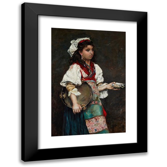 Julius Leblanc Stewart 11x14 Black Modern Framed Museum Art Print Titled - Gypsy Girl (Also Titled Spanish Girl).Tif”