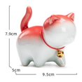 thumbnail image 4 of Encantadoras figuritas de cerámica para s, mesa de té en miniatura, adornos para mascotas, estatua de gato pequeño para armarios, colección de blanco rojo Soledad Escultura de gatito, 4 of 4