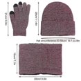 thumbnail image 2 of 3Pcs Winter Knitted Hat Scarf Gloves Set Fleece Lined Warm Beanie Touch Screen Gloves for Women Men Outdoor Cycling Skiing, 2 of 5