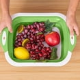 thumbnail image 5 of Seyotauo Collapsible Cutting Board, Foldable Dish Tub with Draining Hole, Portable Chopping Board with Colander, 3 in 1 Multifunction Camping Sink for Washing Dish, Bowl, Vegetables and Fruit, 5 of 6