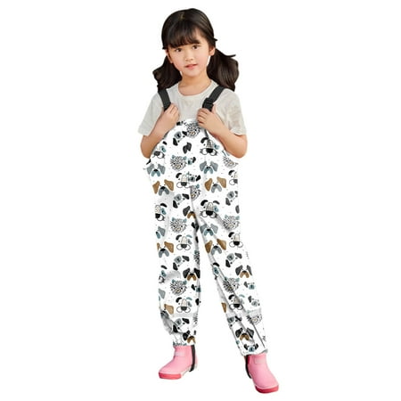 

crtigd Toddler Kids Boys Girls Rain Snow Dungarees Windproof Waterproof Mud Jumpsuit OutfitsPolyester Blend Waterproof Rainy dayGirls