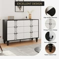 thumbnail image 6 of CuisinAid 6-Drawer Wooden Dresser with Vintage Pattern Design, Modern Chest with Deep Drawers for Bedroom, Living Room,Black & White, 6 of 9