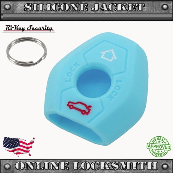 Sky Blue Protective Rubber Case Silicone Cover Skin Jacket Fit BMW Remote Key