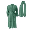 thumbnail image 4 of Ticikt Chiffon layered Open Abaya Cardigan Abayas Dresses for Girls Casual Robe Kimono Islam Clothing,Color:Mint Green,Size:9-10 Years, 4 of 5