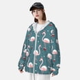 thumbnail image 3 of Kdxio Elegant Flamingo Print Women Men Sun Protection UPF 50+ Jackets Zip Up Long Sleeve Hoodie Hiking Lightweight with Pockets, 3 of 7