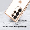 thumbnail image 2 of Compatible with Samsung S23 Ultra 5G Case for Women Girl, Plating Edge Cute Love Heart Soft TPU Bumper with 4 Corners Shockproof Protection Phone Case Cover for Galaxy S23 Ultra 5G(White), 2 of 6