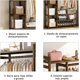 thumbnail image 3 of Closet para Ropa, Closet Armables para Ropa con 8 Compartimentos de Almacenamiento, Perchero de Bambú con Estantes, Adecuado para Dormitorio y Vestidor (Marrón), 3 of 4