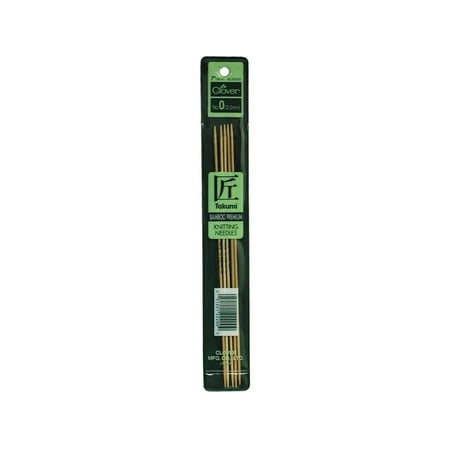 Clover Bamboo Knitting Needle Dbl Point 5pc 7" 0