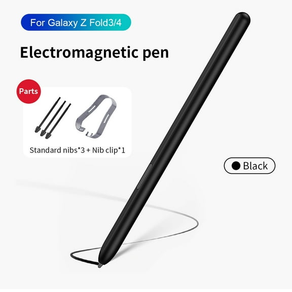 for Samsung Galaxy Z Fold 4/Fold 3 S Pen Fold Edition Replacement for Samsung Galaxy Z Fold 4/Fold 3 Sensitive Electromagnetic Pen Touch Stylus with Replaceable Tips/Nibs & Refill Clip, Black