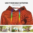 thumbnail image 4 of Lsque Spider Web Pattern Casual Women's Hoodie,Hooded Sweatshirt with Kangaroo Pocket,Pullover Hoodie with Eye-catching Drawstrings-X-Large, 4 of 7