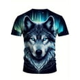thumbnail image 4 of Men's Polar Wolf King Graphic T-Shirt - Casual Crew Neck Polyester Tee, Machine Washable, Suitable for Summer Outings, 4 of 5
