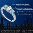 thumbnail image 2 of Gem Stone King 2.82 Ct Oval White Created Sapphire Blue Zircon 925 Sterling Silver Ring (Size 6), 2 of 6