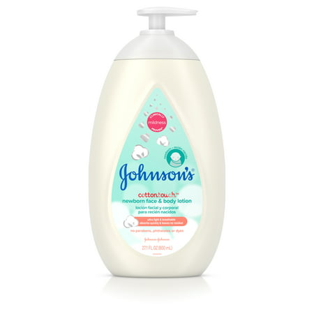 Johnson's CottonTouch Newborn Baby Face and Body Lotion, 27.1 fl. (Best Lotion For Newborn)