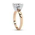 thumbnail image 4 of Solitaire Engagement Promise Rings for Women | 6.5MM Princess Cut 4-Prong Lab Created Moissanite Promise Rings for Her in 14K Rose Gold Over Sterling Silver, Ring Size 7, 4 of 7