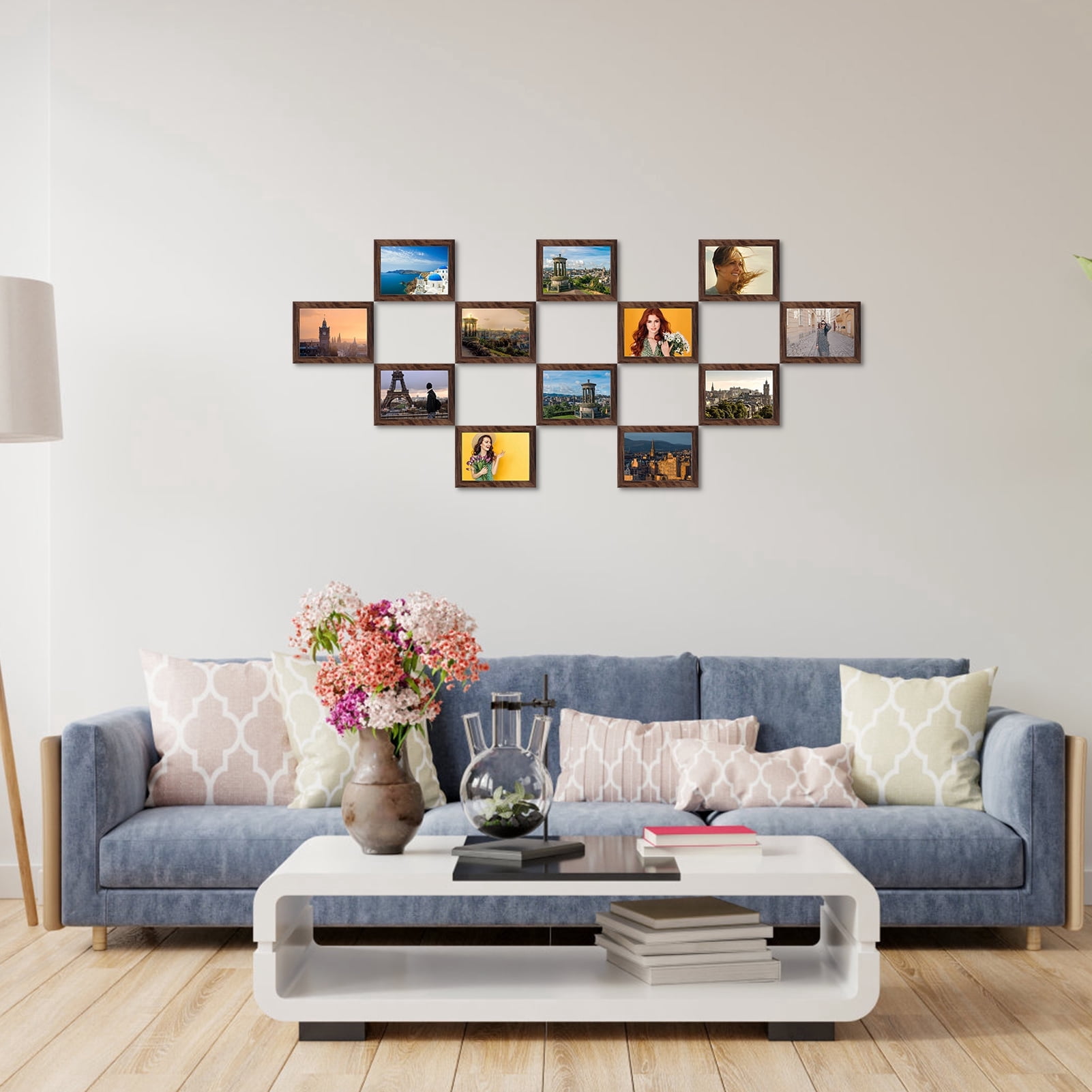5x7 Picture Frame Set of 12, 5 by 7 Photo Frames Bulk for Wall or Tabletop Display, Brown