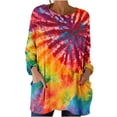 thumbnail image 1 of Craaazy Chemises Thermiques pour Femmes Col Rond Imprimés Rétro Manches Longues Vêtements Amples avec Poches Cadeaux, 1 of 7