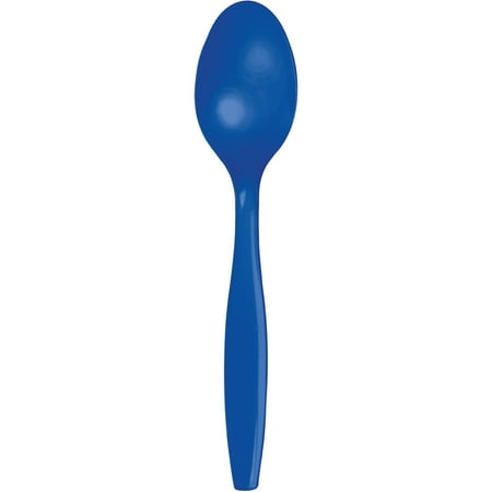 Cobalt Blue Spoon - Creative Converting Cobalt Blue Plastic Spoons, 50 ct