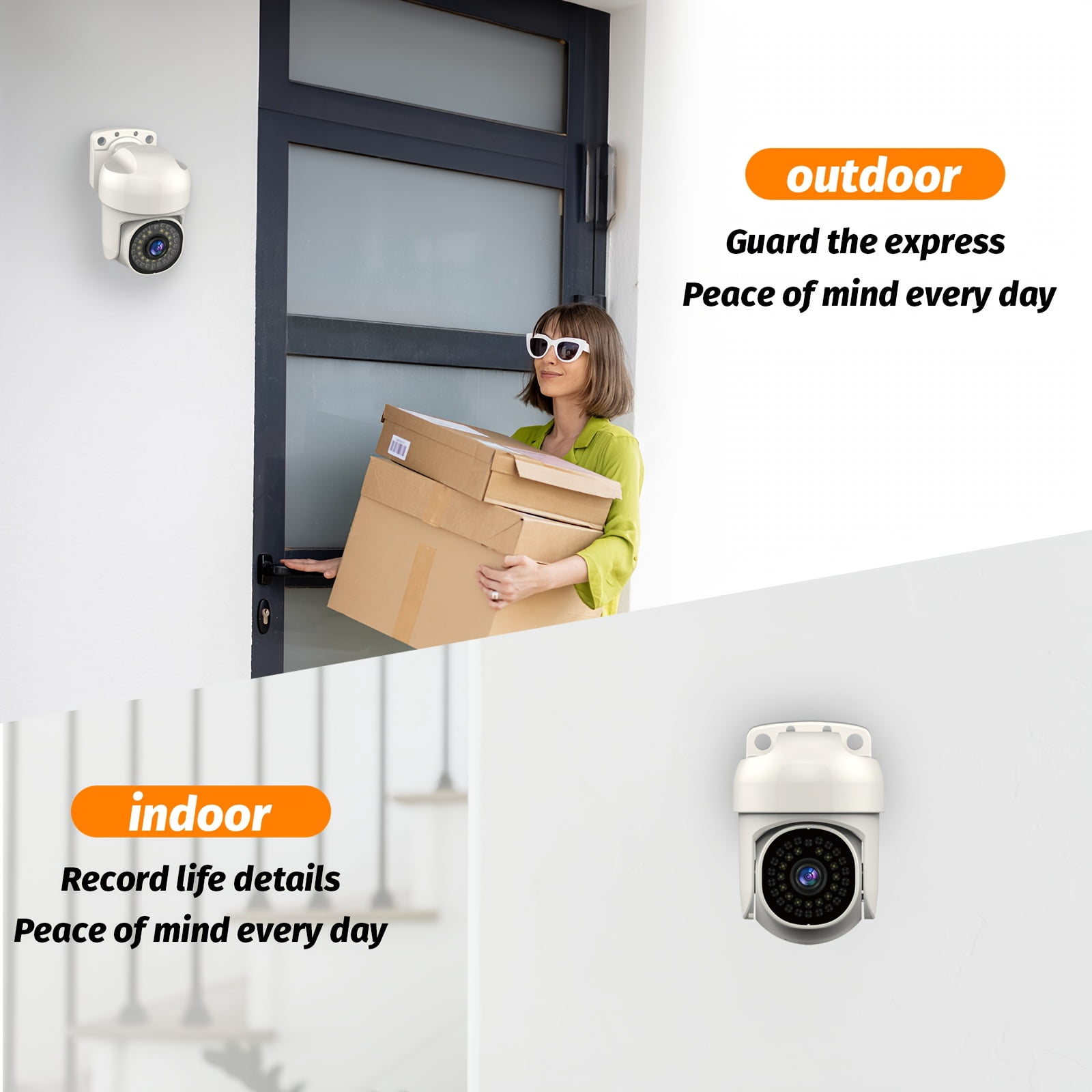Smart AI Wireless Security Camera: FHD Video, WiFi, Night Vision, App Control, Two-Way Audio, Motion Detection Alarm for Home, Business, Elderly, Pets, Baby Monitoring