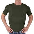 thumbnail image 2 of Wavsuf Plain T Shirts Men Short Tees Sleeve Round Neck T Shirt Army Green Size 4XL, 2 of 8