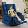 thumbnail image 3 of HSUNNS Recliners Lift Chair for Elderly, Upgrade Dual Motor Large Power Cotton Recliner Chair with Massage and Heat for Living Room, Single Sofa with Cup Holder & USB, Lay Flat Up to 180°, Blue, 3 of 12