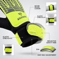 thumbnail image 3 of Vizari Junior Saver Goalkeeper Gloves: Premium Synthetic, Optimal Grip, Durable EVA Backhand, Secure Fit-Yellow/Gray/Black, Size - 4, 3 of 7