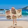 thumbnail image 2 of Yayeee Kids Hooded Towels Toddler Soft Absorbent Beach Bathing Wrap 50" x 23.5", Brown Cakes, 2 of 5