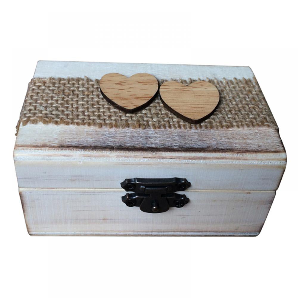 Customized Wooden Wedding Ring Box Personalized Rustic Ring Bearer Holder Boxes 