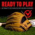 thumbnail image 6 of Franklin Sports Field Master Baseball + Softball Glove - Adult + Youth Mitt - 12" Righty - Black/Tan, 6 of 7