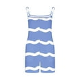 thumbnail image 5 of Women's Bandeau Jumpsuit Strapless Playsuits Summer Elegant Womens Beach Holiday Mini Playsuit Ladies Sleeveless Bandeau Romper Overalls Shorts for Women Pockets Rompers Blue L, 5 of 5