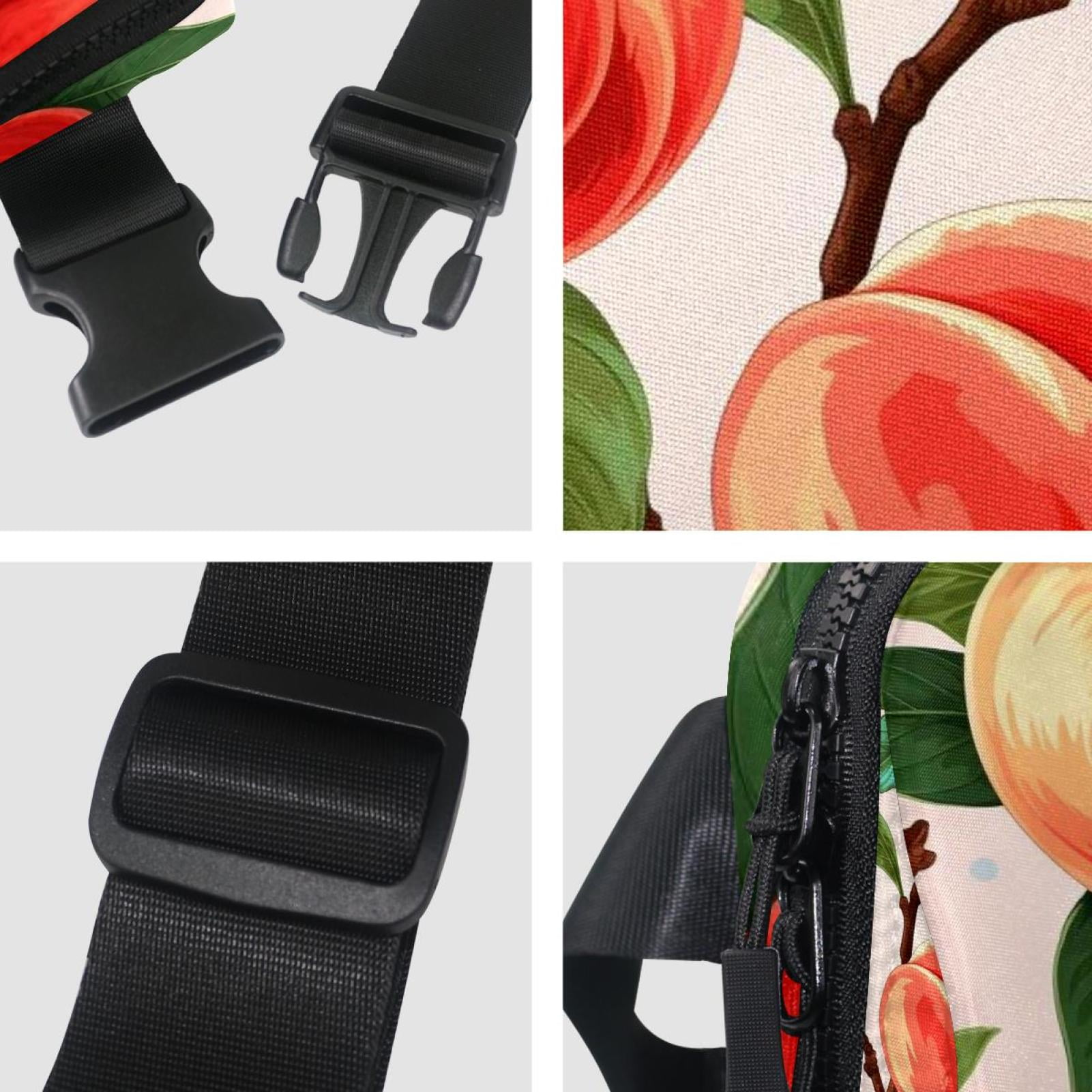 Peaches Cross Body Bag Waist Packs Fanny Pack Lightweight Adjustable Extension Strap Unisex