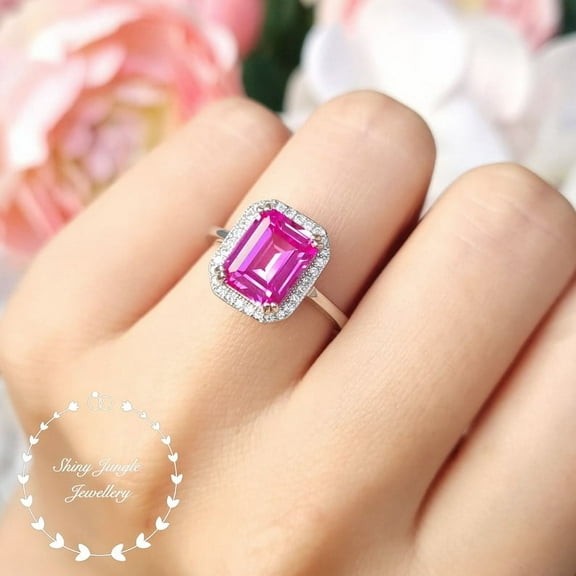 Natural Padaparcha Sapphire 925 Sterling Silver Ring, Gift for Her, Engagemant Ring, Birthstone Rings for Women, Gift For Her