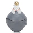 thumbnail image 4 of Cenicero de astronauta con tema de luna dorada, Material de resina, Cenicero portátil decorativo de gran capacidad con tapa para oficina en casa, 4 of 5