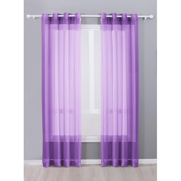 Decotex Panneau de Rideau de Fenêtre en Voile Transparent à Oeillets, 2 Pcs (54 Pouces X 63 Pouces, Lilas)