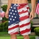 thumbnail image 1 of WILLBEST Pantalones Cortos Cargo para Hombre, Pantalones Cortos de Verano para Hombre, Holgados, con Cordones, con Estampado de Bandera Roja y Azul, Estilo Casual, 1 of 4