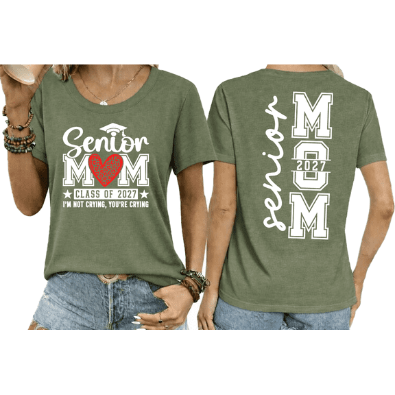 Senior Mom 2027 Shirt Class Of 2027 Basketball Mom Graduation Shirt