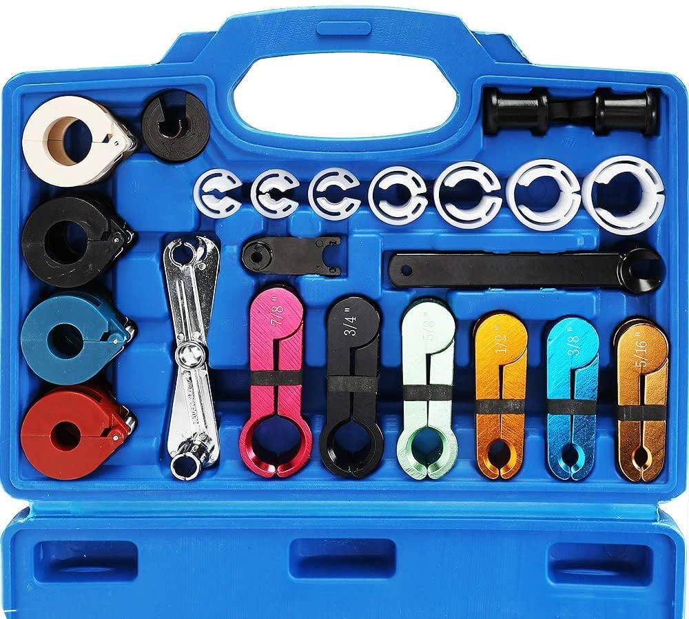 Compatible with Most Ford Chevy GM Models PT1096 Prokomon 22pcs Master Quick Disconnect Tool Kit for Automotive AC Fuel Line and Transmission Oil Cooler Line Includes Scissor Type Remover 