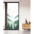 thumbnail image 2 of Window Privacy Film Green Foggy Forest Stained Glass Window Film Decorative Sun Block Window Cover Mist Mountain Trees Nature Scenery Window Clings Static Adhesive Sticker for Bathroom 35.4"x78.7", 2 of 7