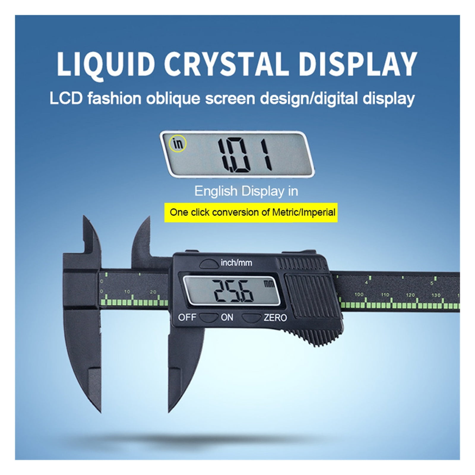 0-150mm Plastic Electronic Digital Caliper Carbon Fiber Dial Vernier Caliper Gauge Micrometer Measuring Tool Digital Ruler ,Complete Kit