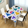 thumbnail image 4 of Yayeee Tablecloths 54" x 54" Rectangle Wrinkle Resistant Party Table Cover, Yellow Retro Shapes, 4 of 8