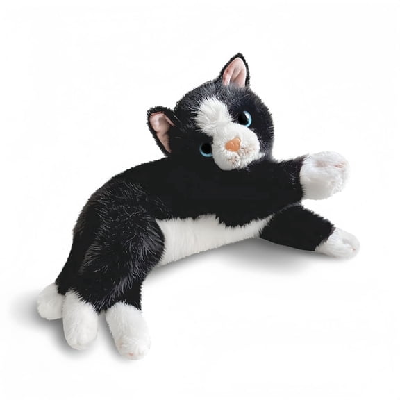 Realistic Cat Stuffed Animal - Soft Cute Kitten Plush Toy Home Decor Festival Gift-Black 17.7 Inches